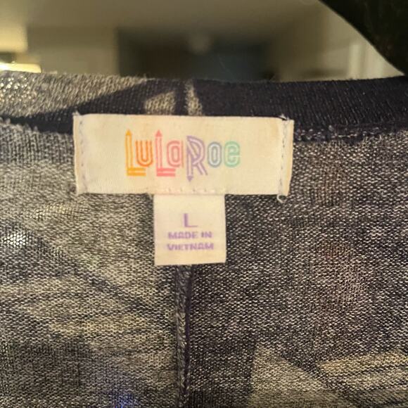 LuLaroe Lightweat Open Sweater Duster Large Blue Southwestern Aztec Print - Picture 6 of 10